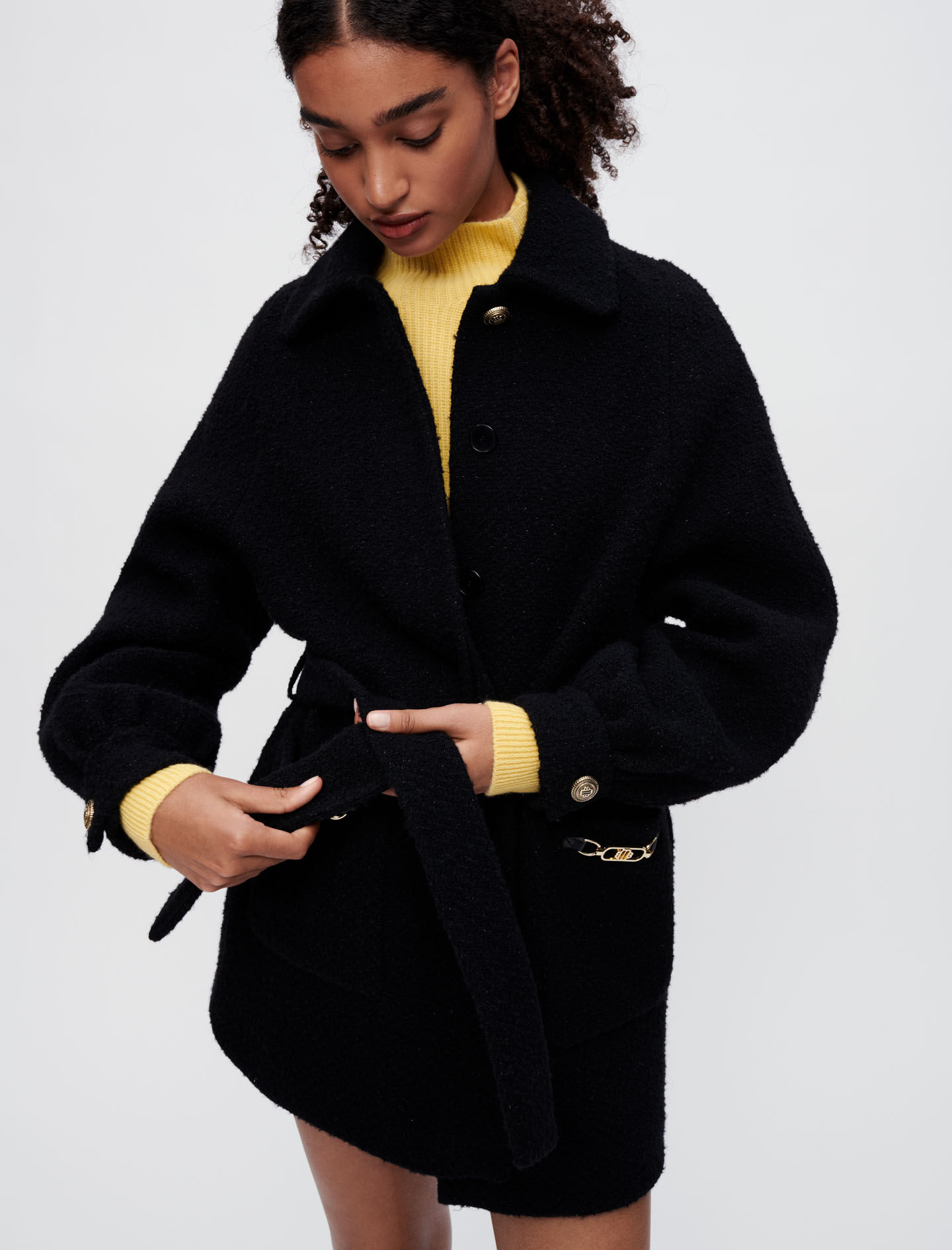 Maje black coat deals