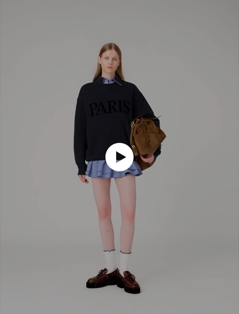 Paris embossed logo sweatshirt Blue For Women | Maje