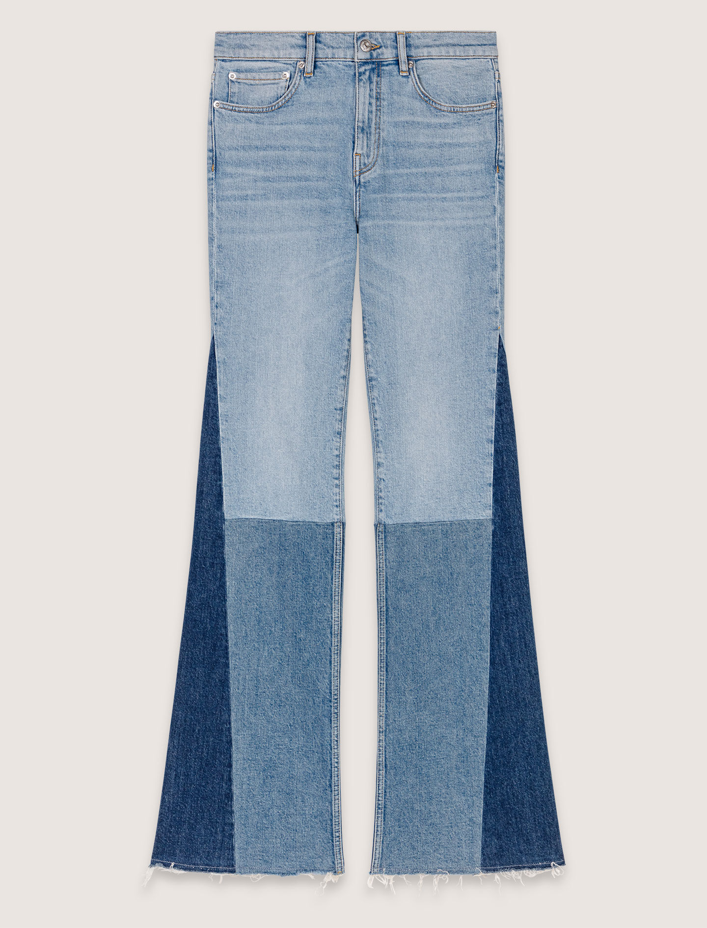Tricolour patchwork jeans Blue For Women | Maje