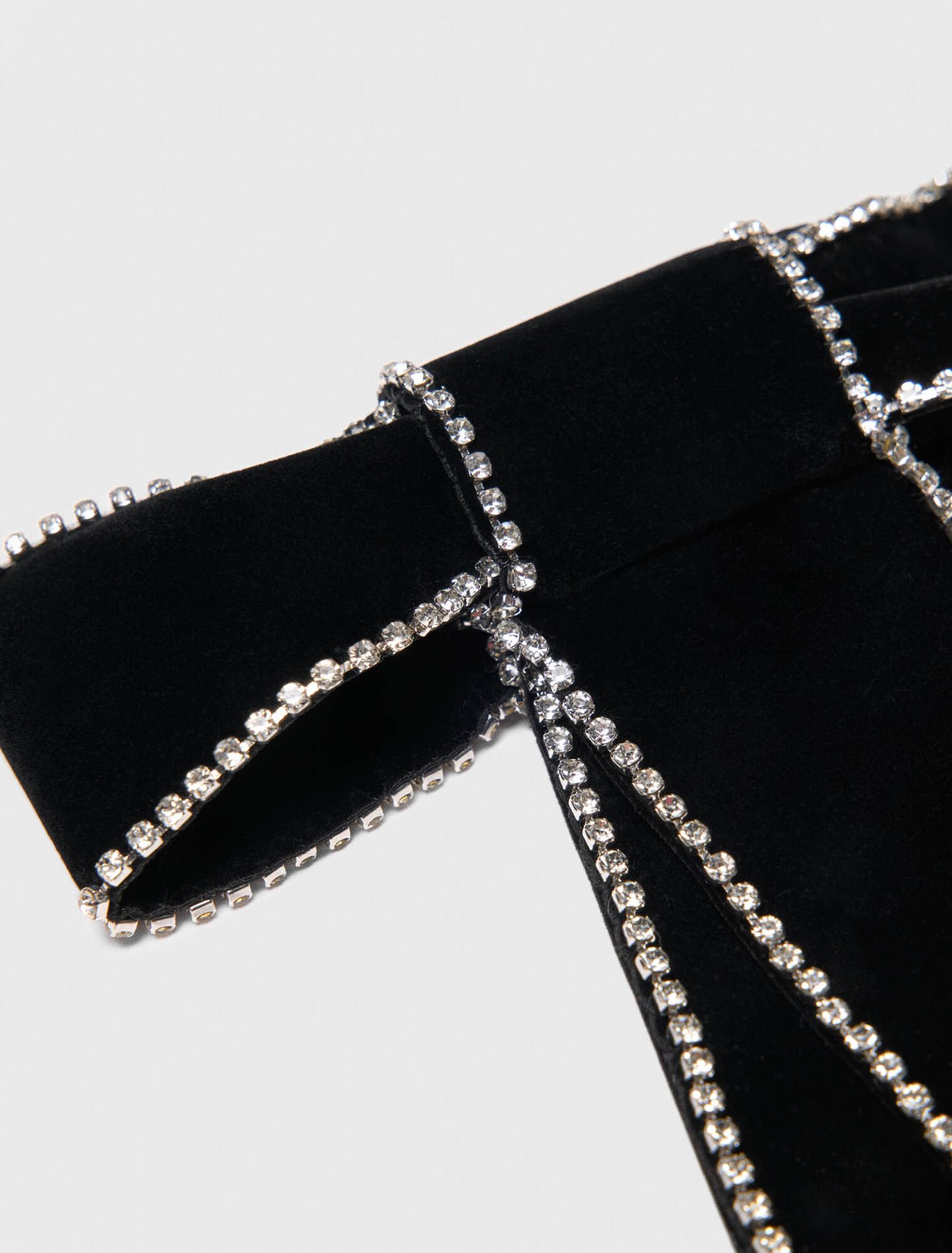 Rhinestone velvet bow barrette Rhinestone velvet bow barrette