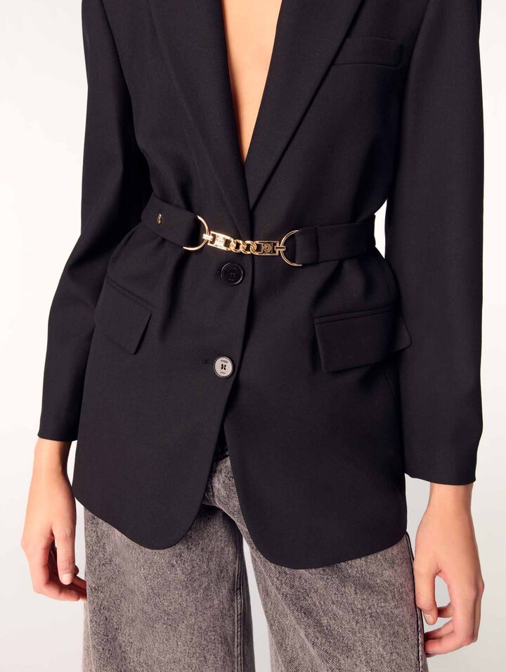 Belted suit jacket