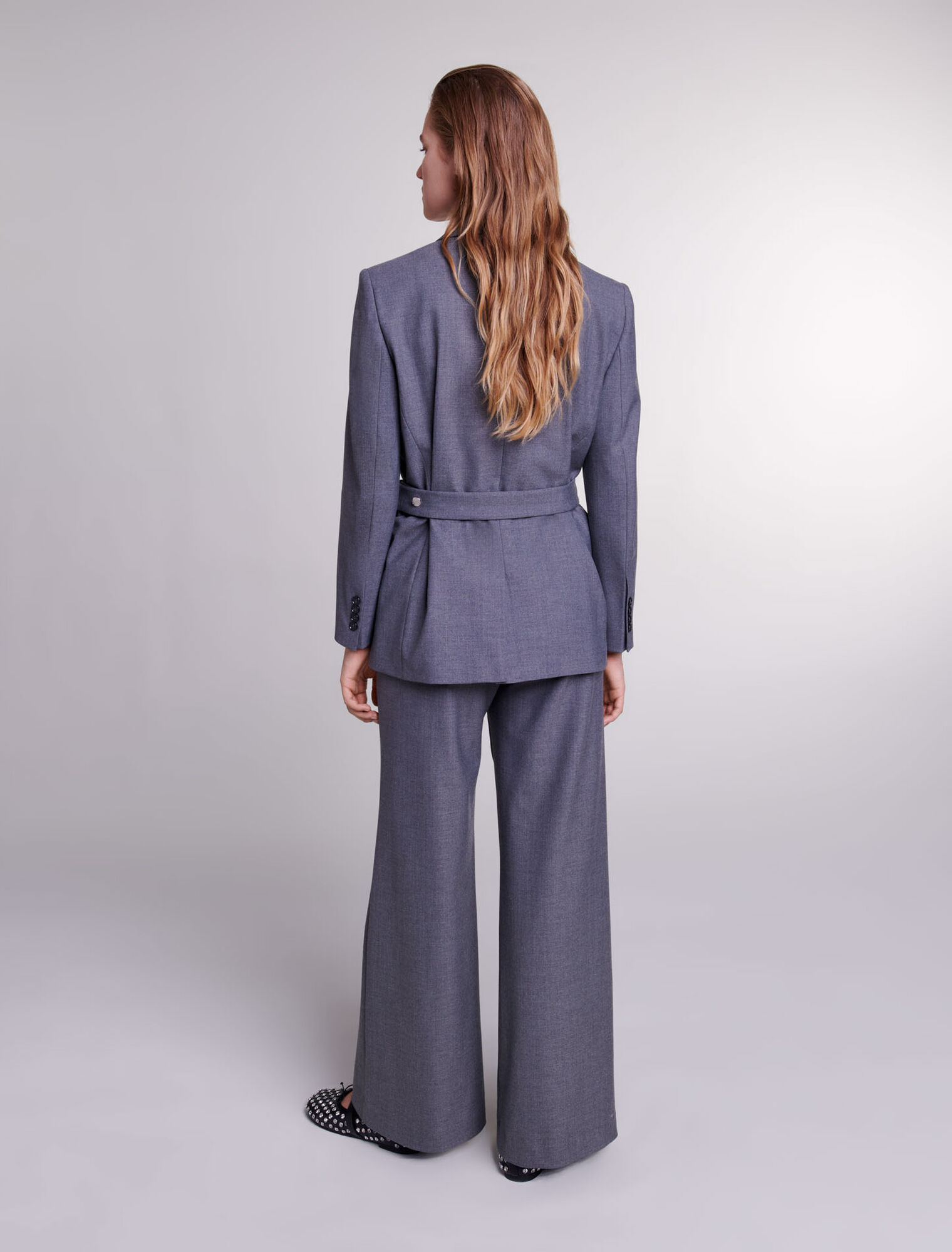 Suit jacket with chain belt