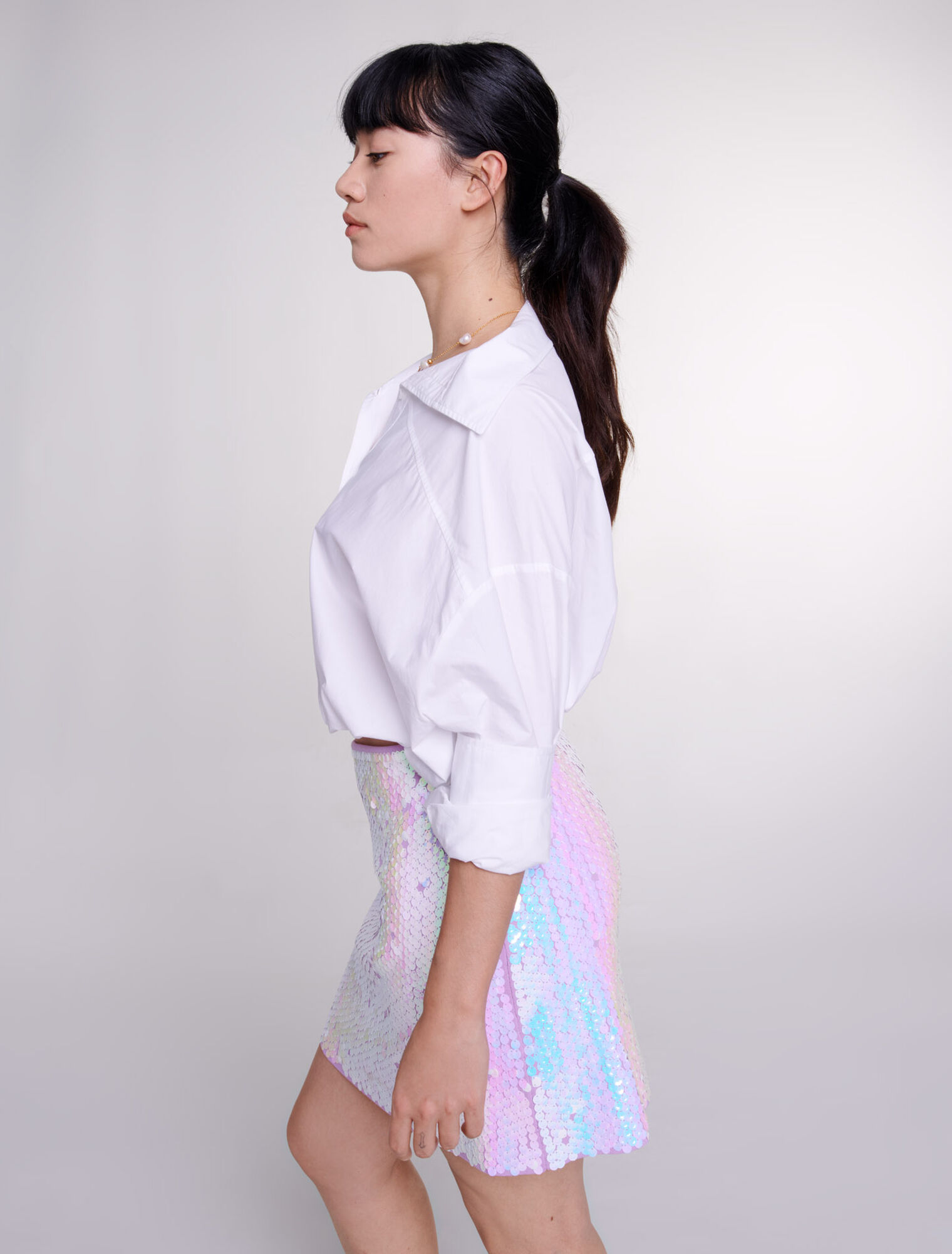 Sequin knit skirt
