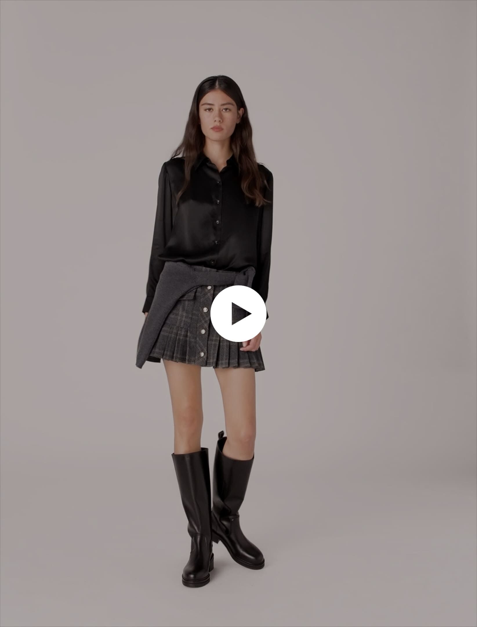 ARCH THE WOOL SILK SHIRT BLACK The Row Silk and Wool Sisella Shirt