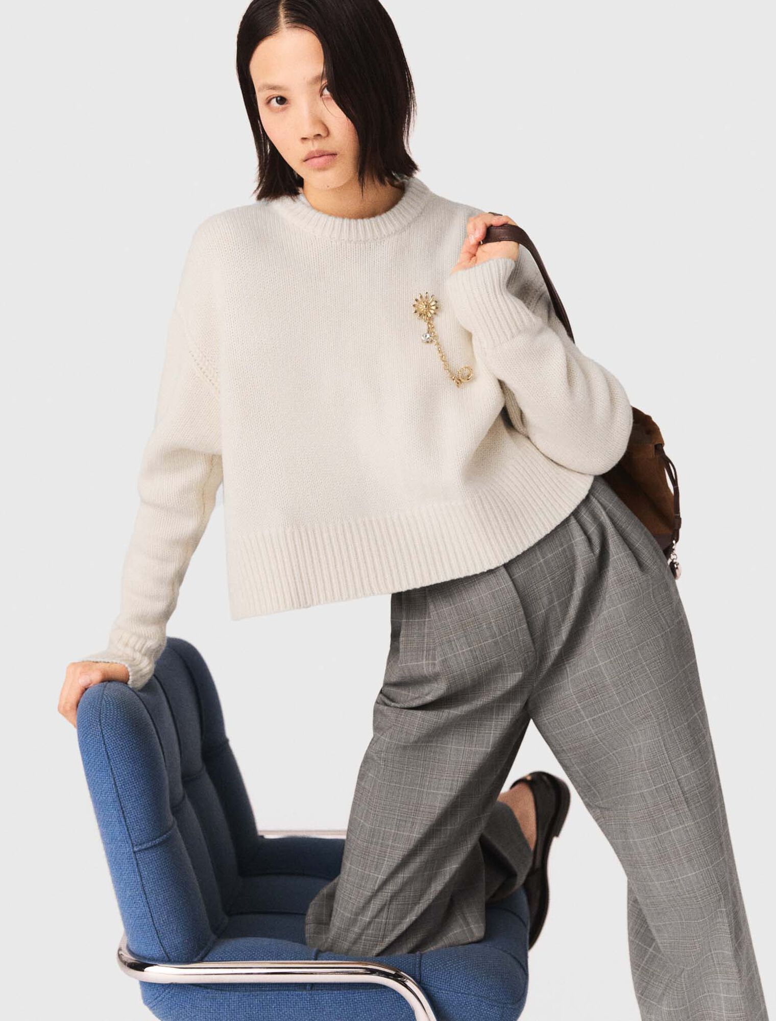 Checked suit trousers