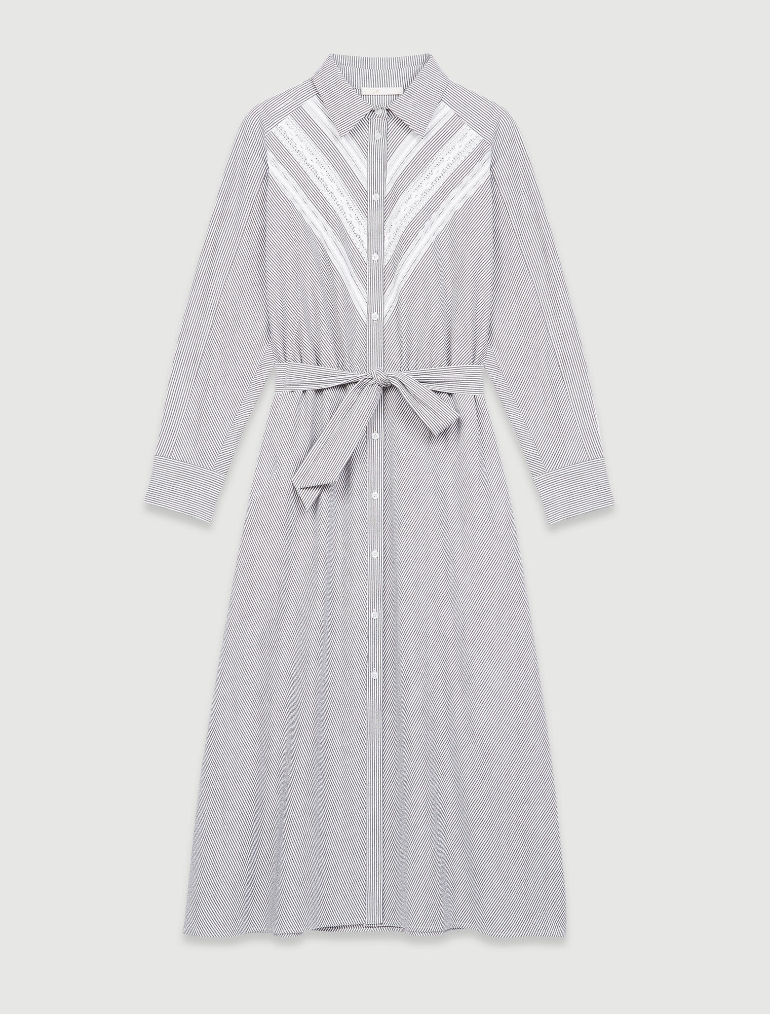 Striped and lace shirt dress