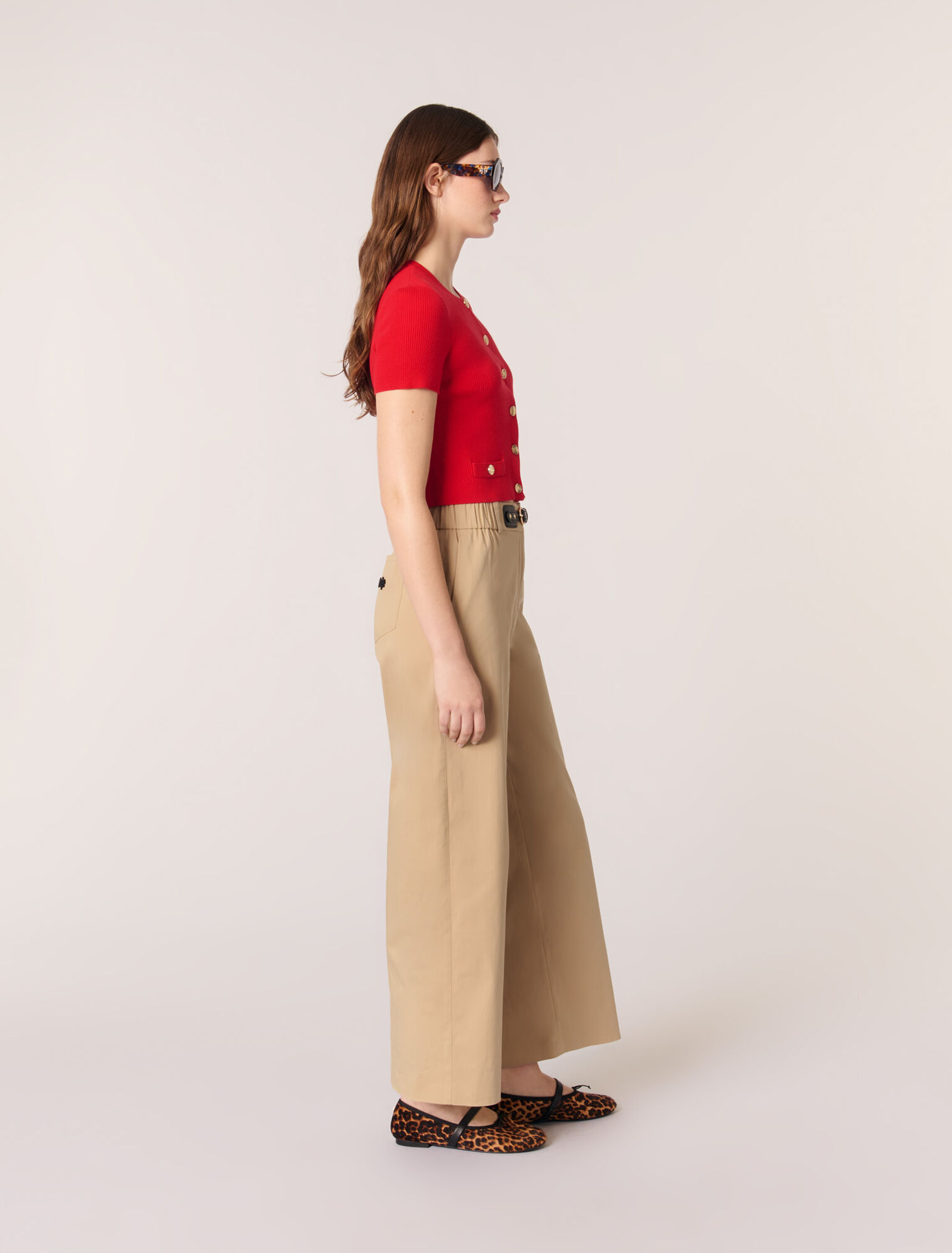Cropped short sleeve cardigan