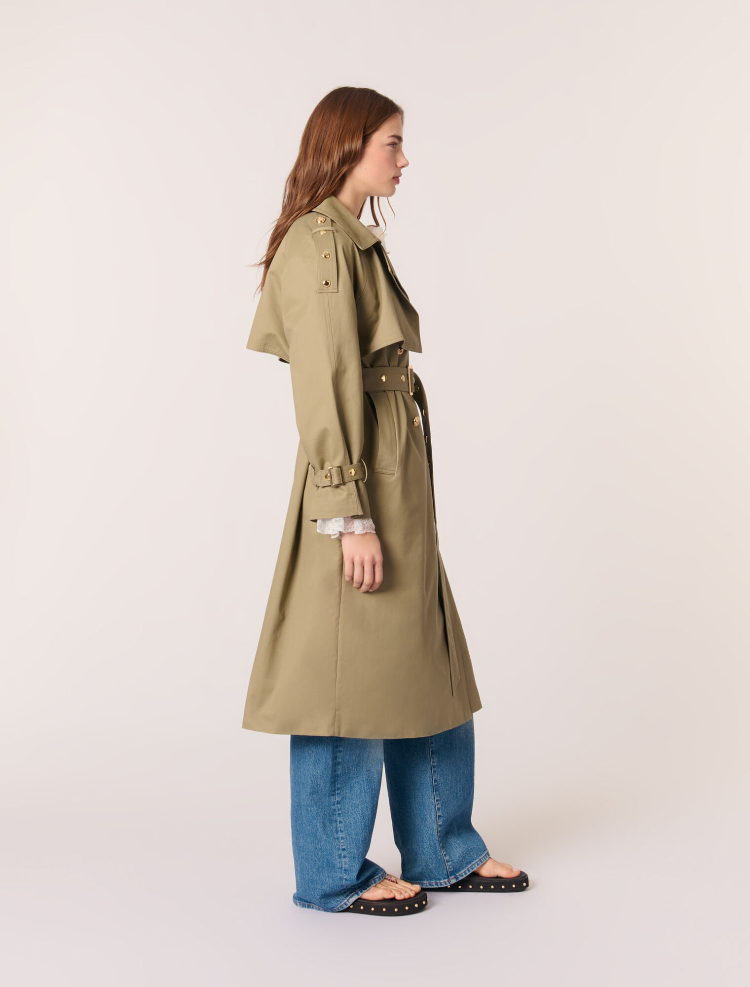 Studded trench coat