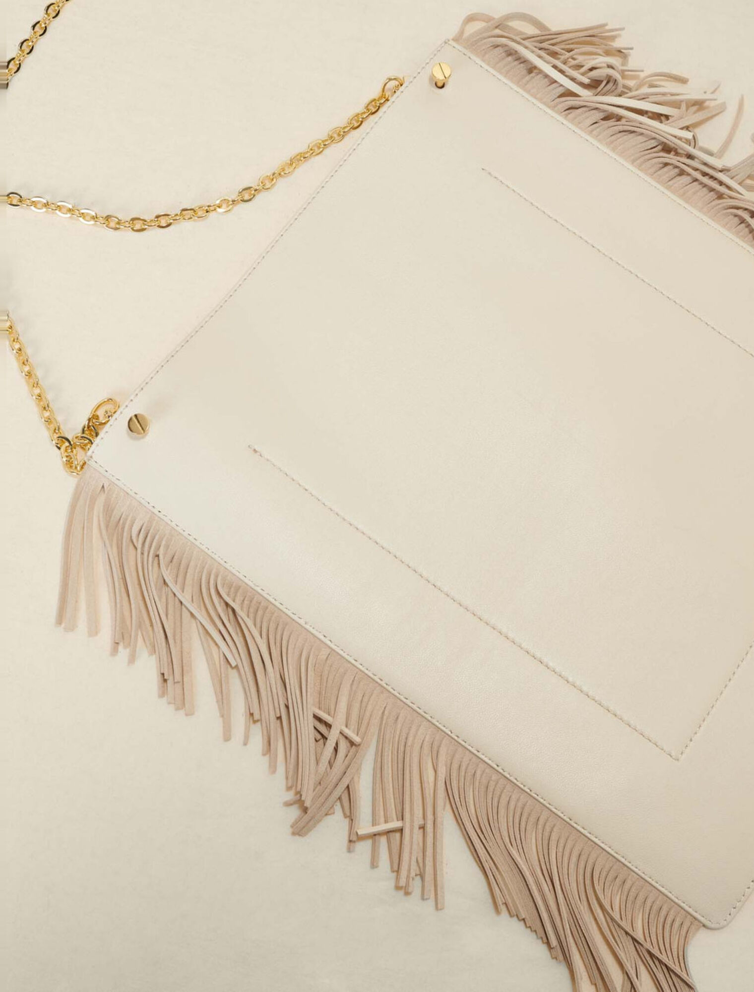 Clover fringed leather bag