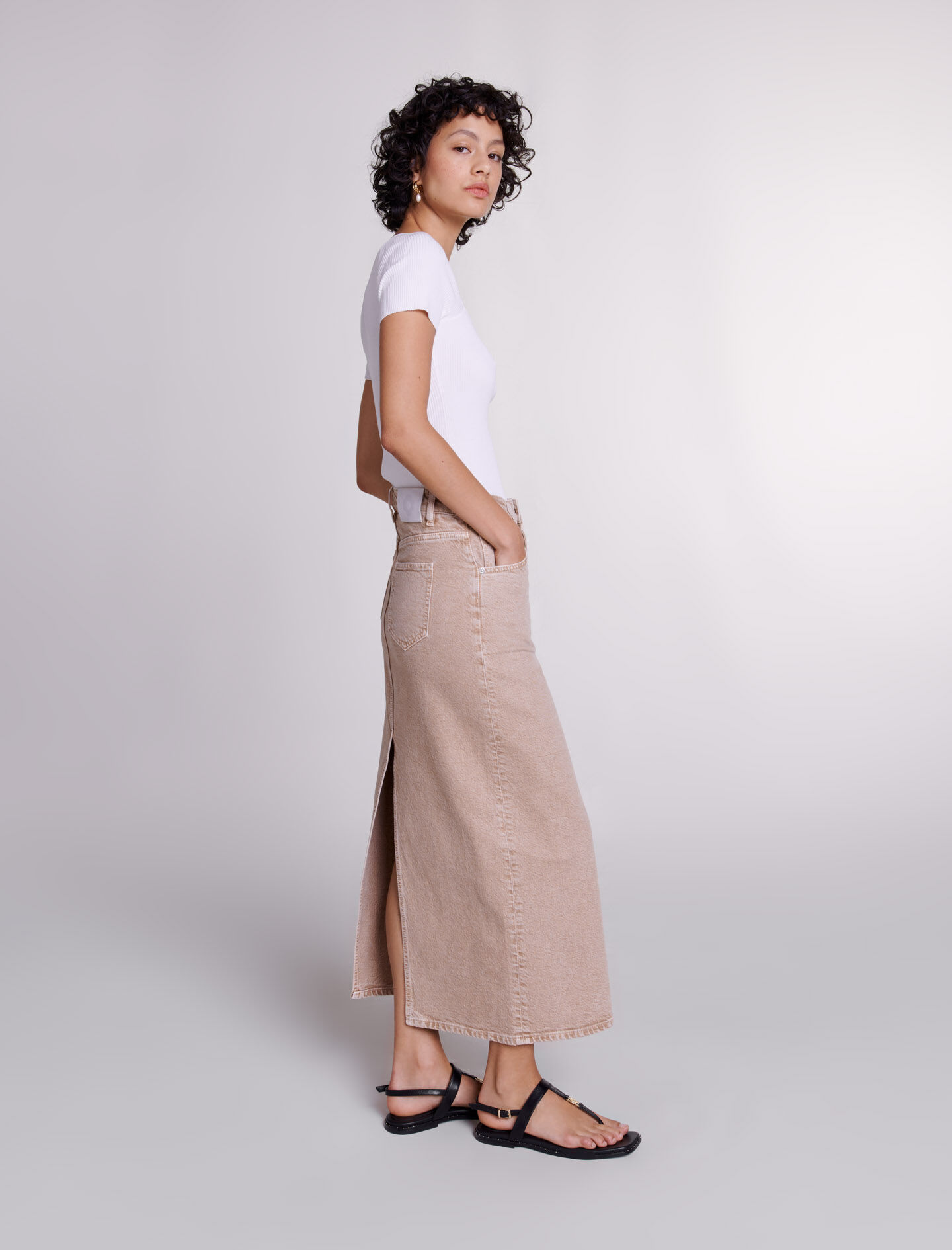 【I AM MARI】Hibe Banding Denim Long Skirt 楽天市場】【送料無料】アイアムマリ【I AM MARI】Hibe Banding