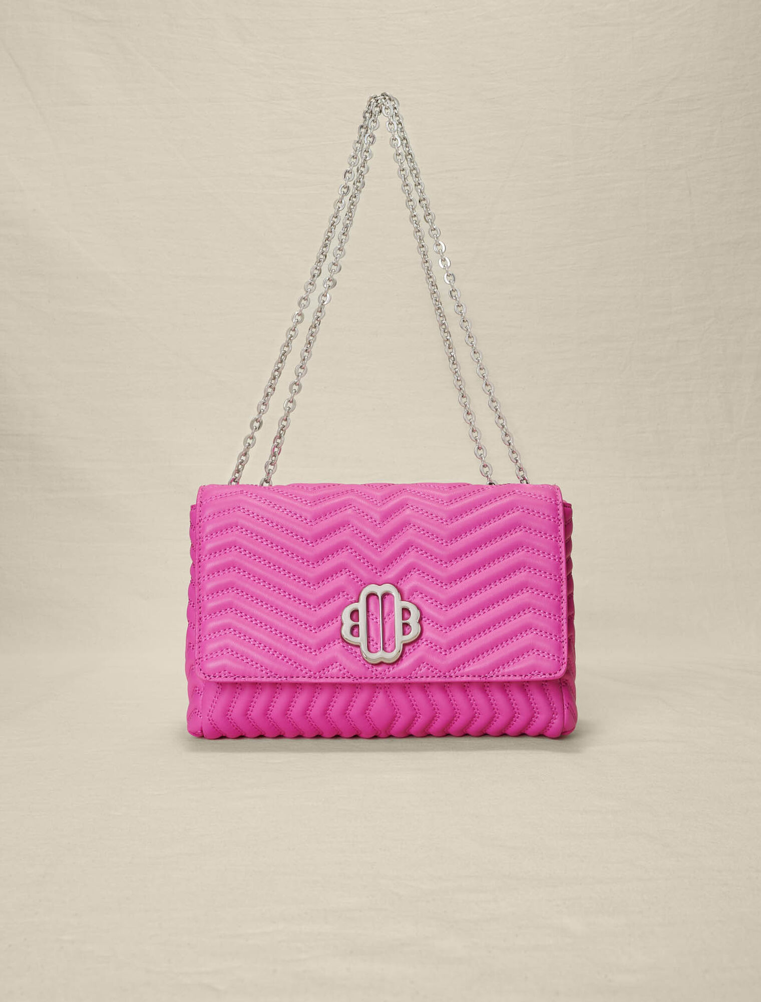 Leather bag with chain strap