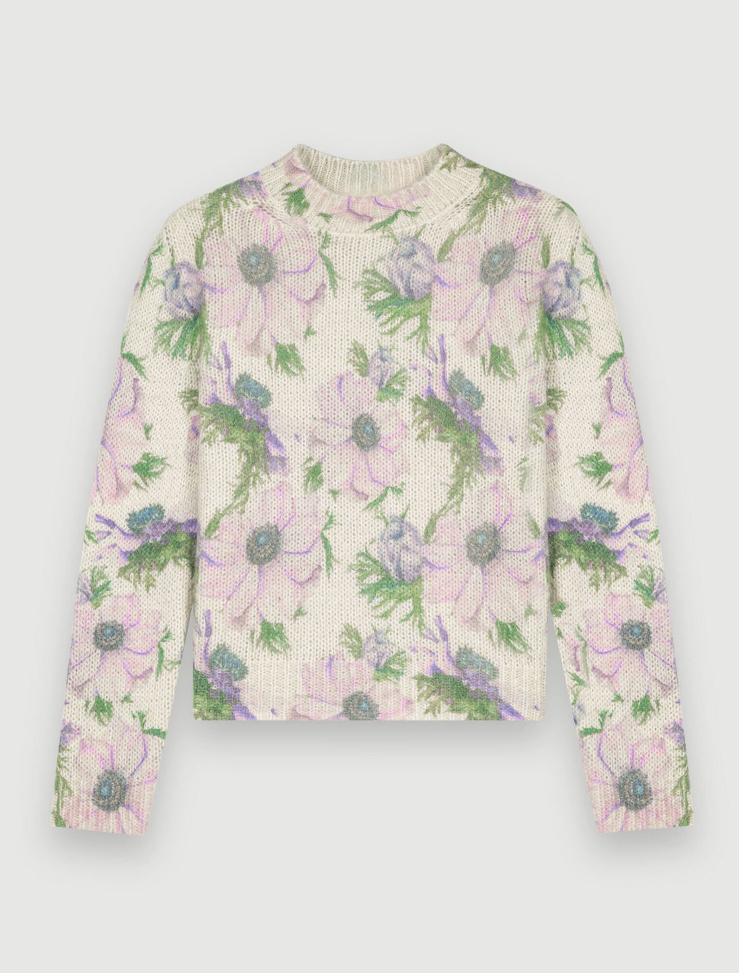 Flower fluffy jacquard pullover