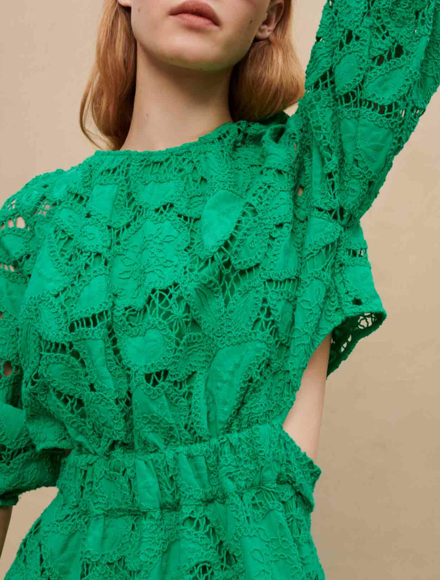 Embroidered cotton mini dress