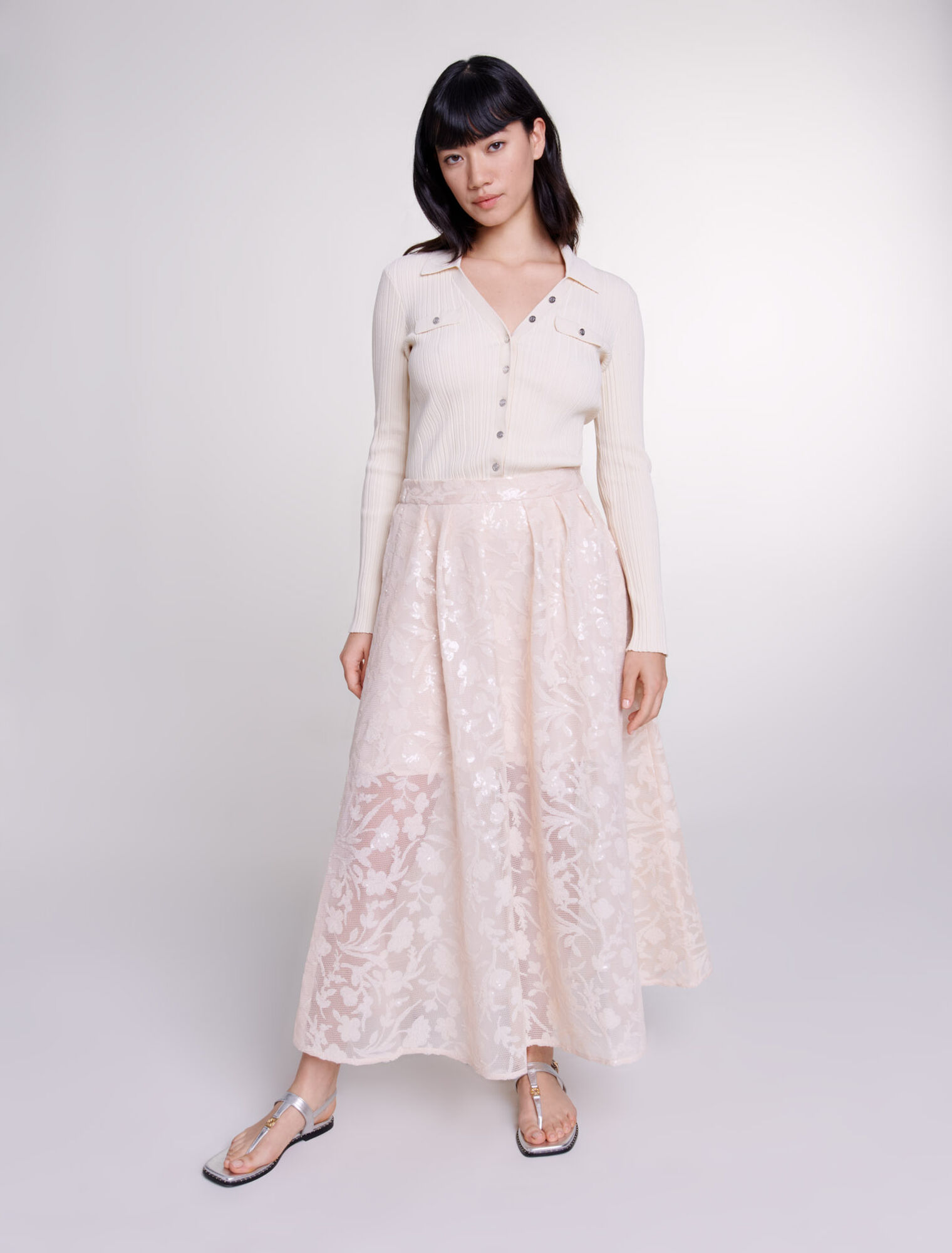 Sequin maxi skirt