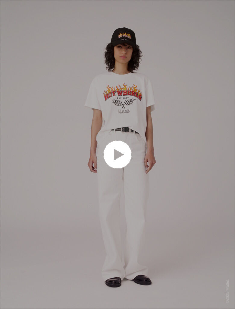 Embroidered T-shirt White For Women | Maje