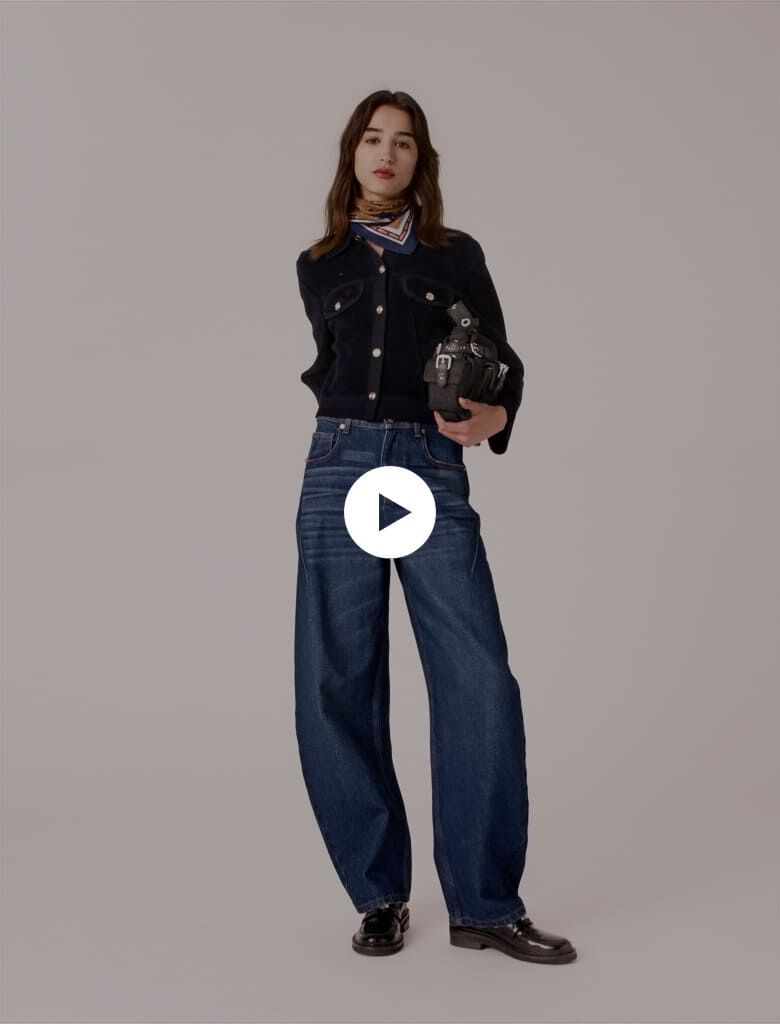 Cropped velvet jacket Blue For Women | Maje