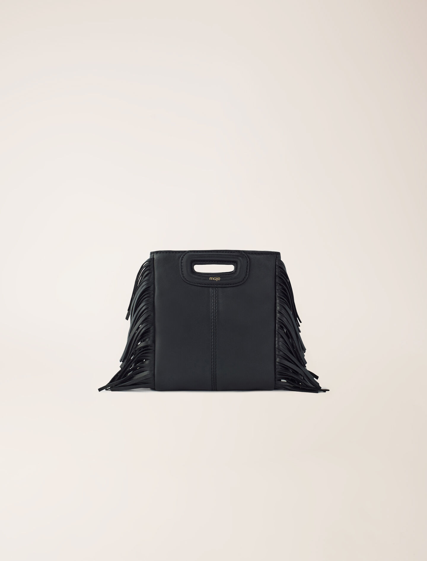 Leather bag with chain strap Black / Gray For Women | Maje Leather bag with chain strap Black / Gray For Women | Maje