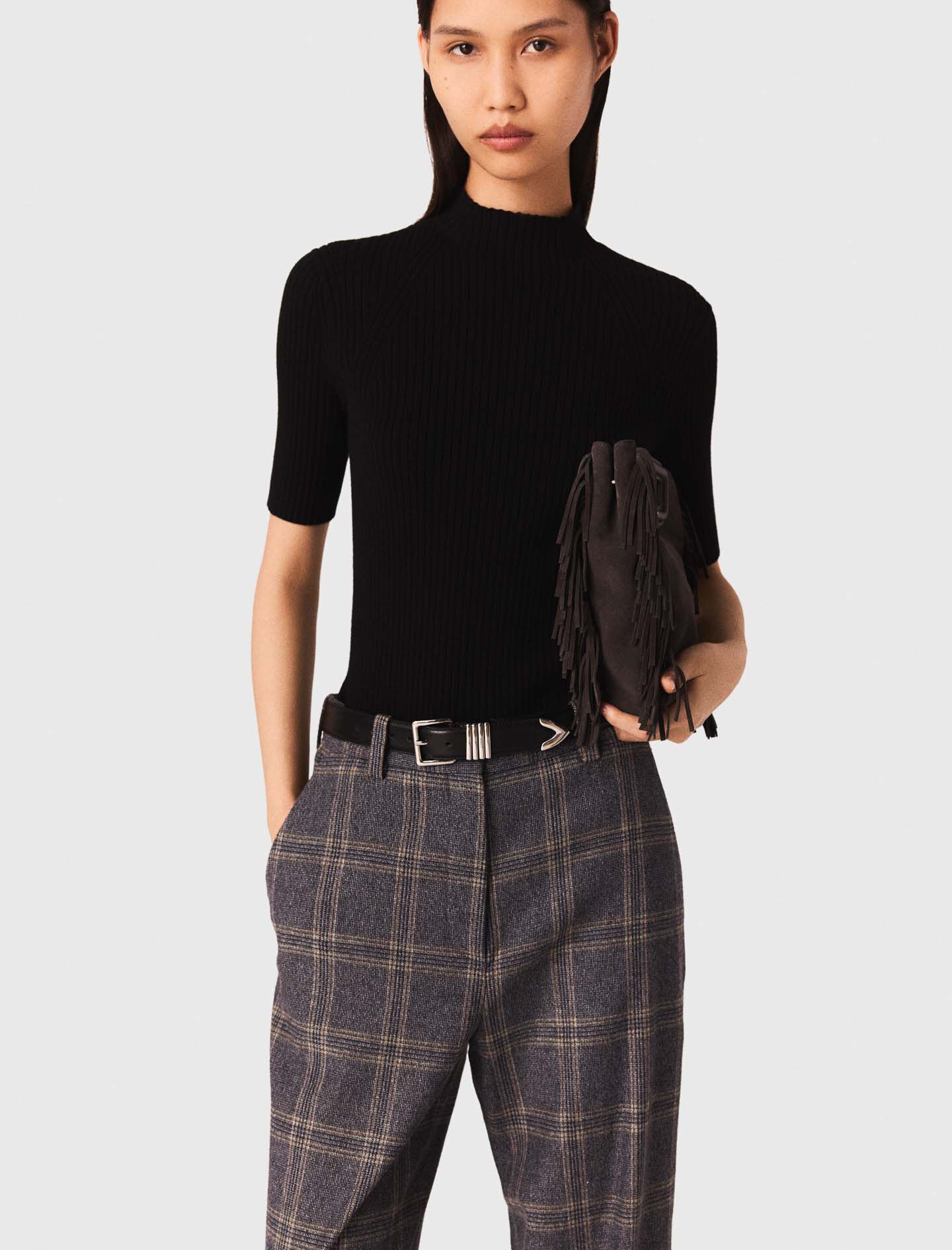 最新作 美品 UN3D. FABRIC MIX KNIT TOP C22KTP70112_BLK_DEFAULT_1_js_g