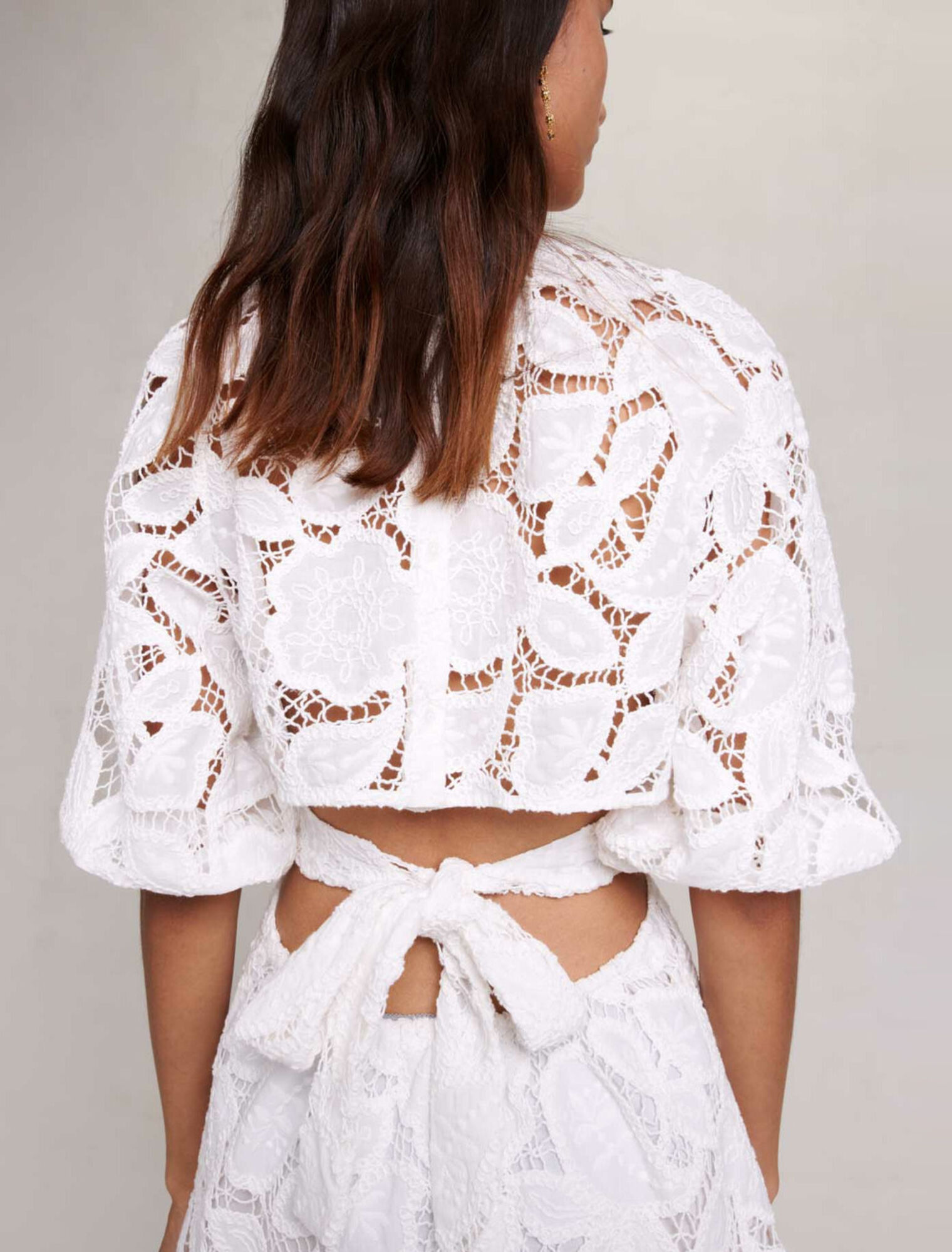 Embroidered cotton mini dress