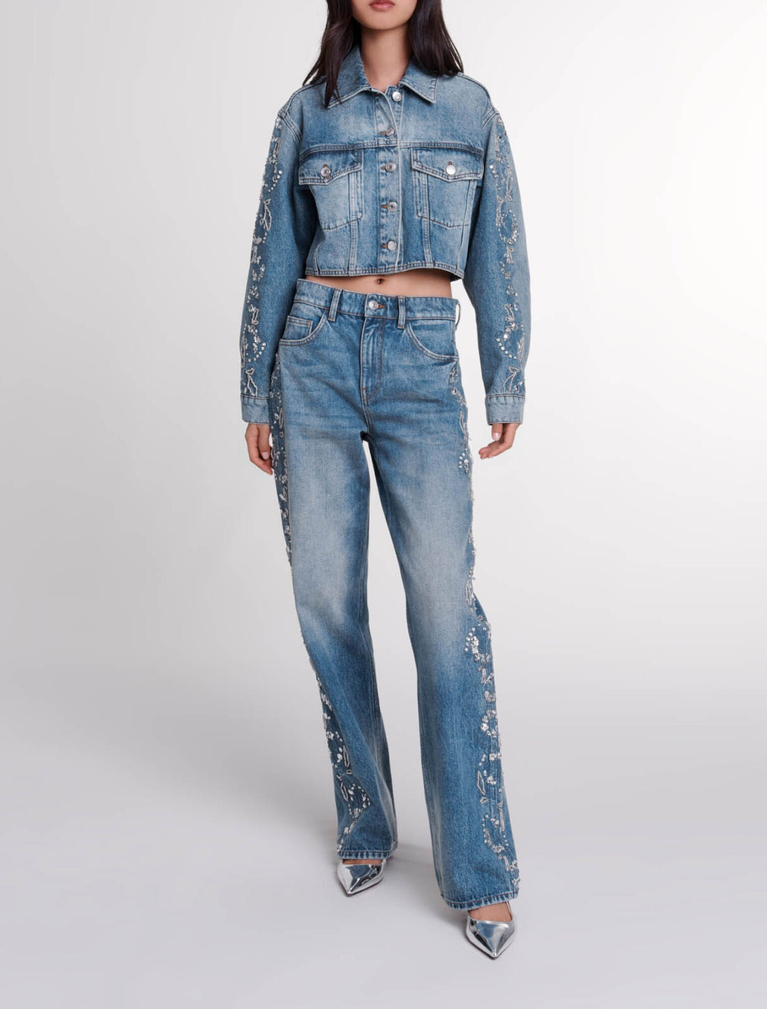 Embroidered denim jacket 