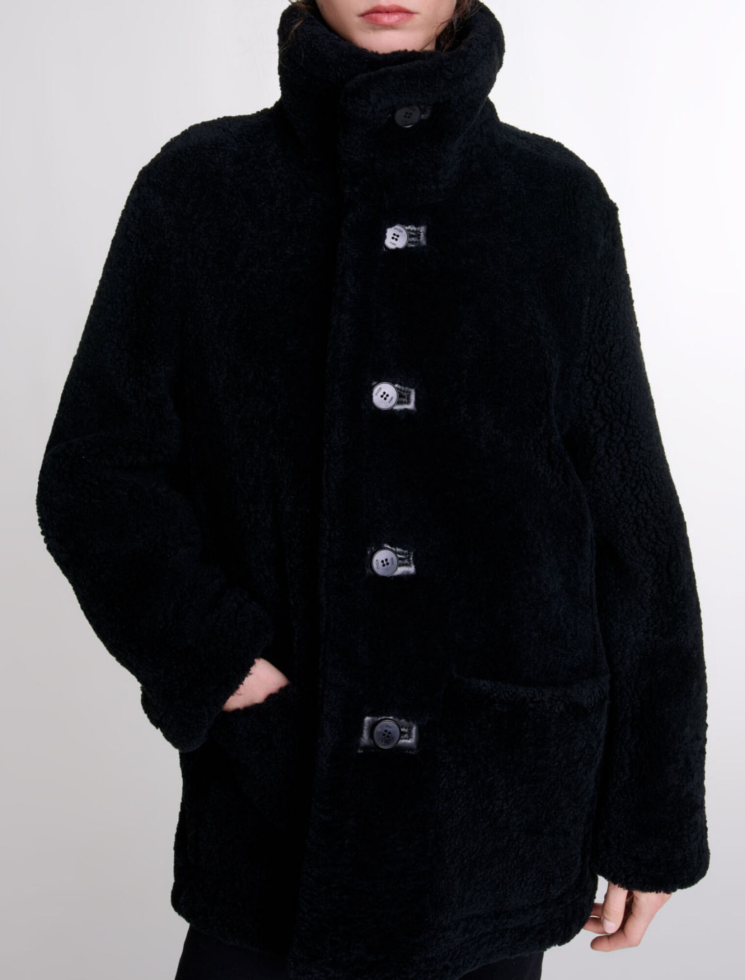 Reversible leather coat