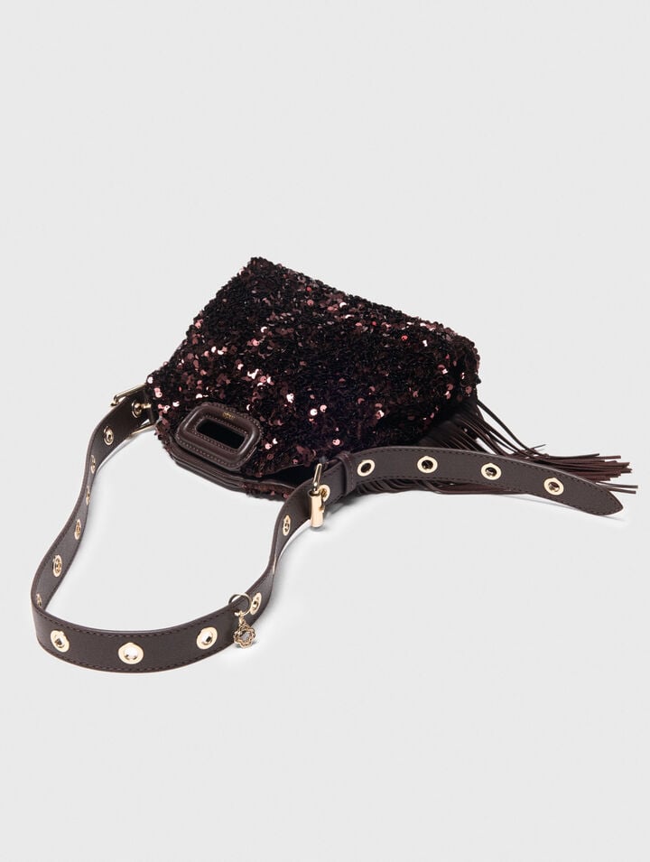 Sequinned Miss M mini bag