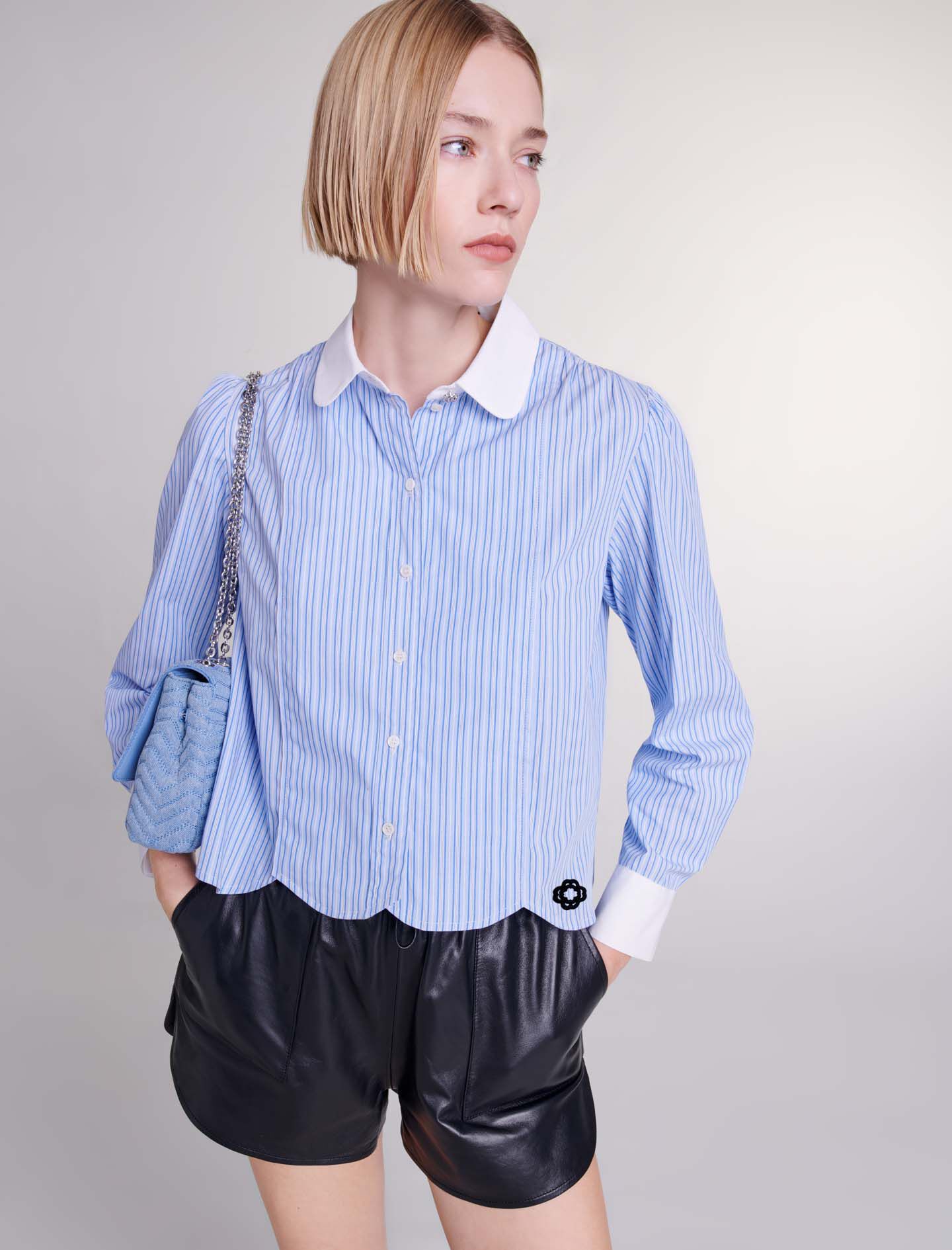 a-ya 様 ♡Check ＆ STRIPE Contrast stripe shirt