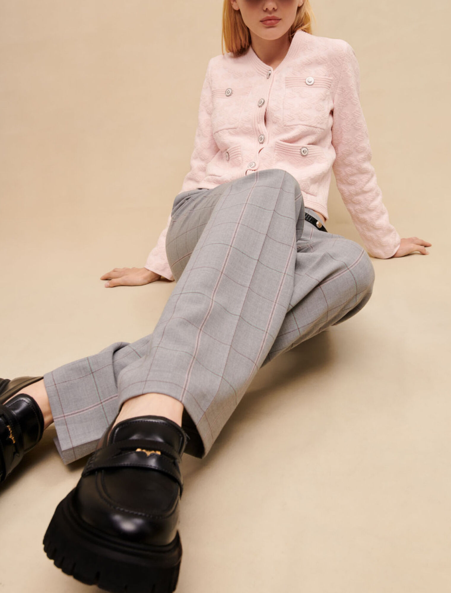 Straight-leg suit pants