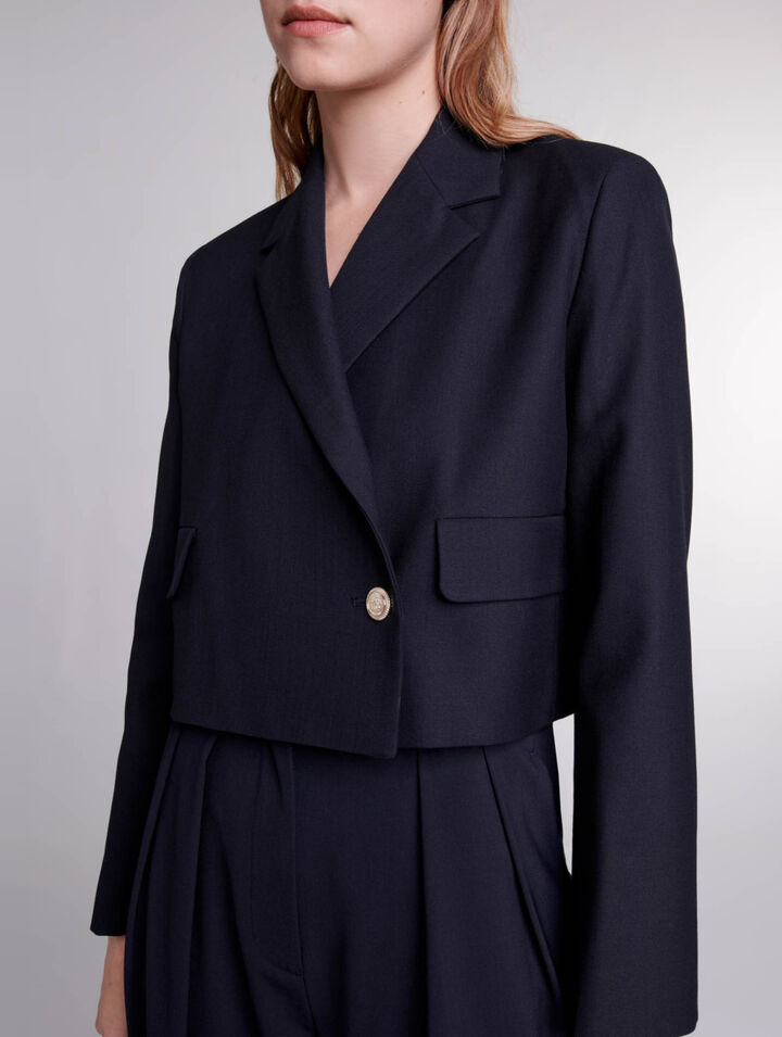 Short straight-fit jacket