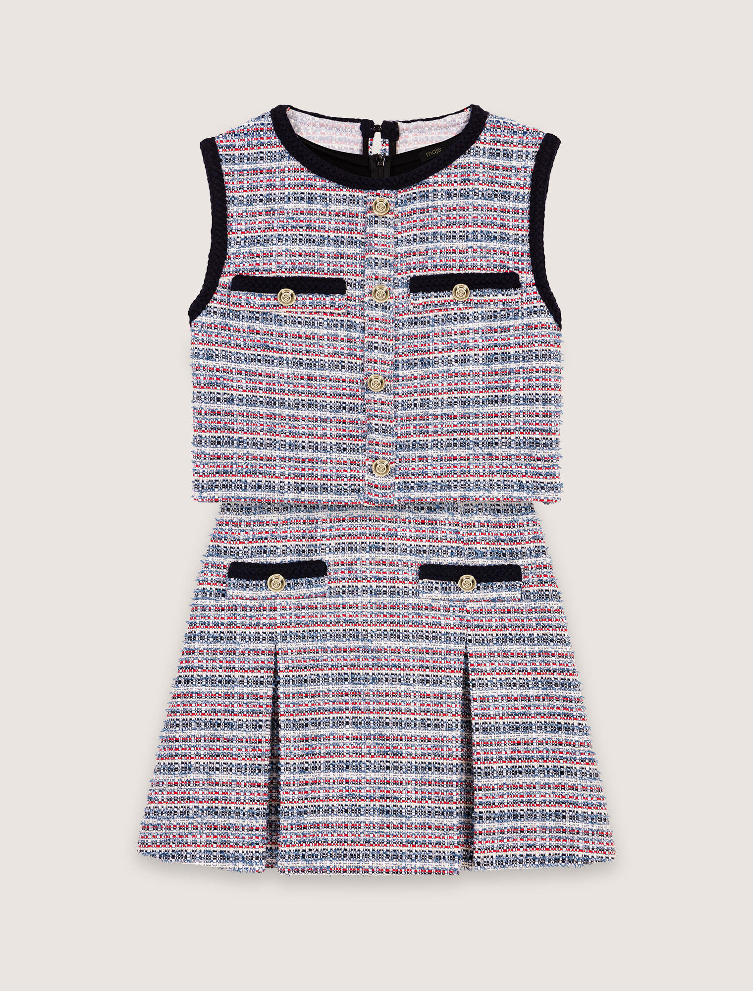 Tweed 2-in-1 mini dress