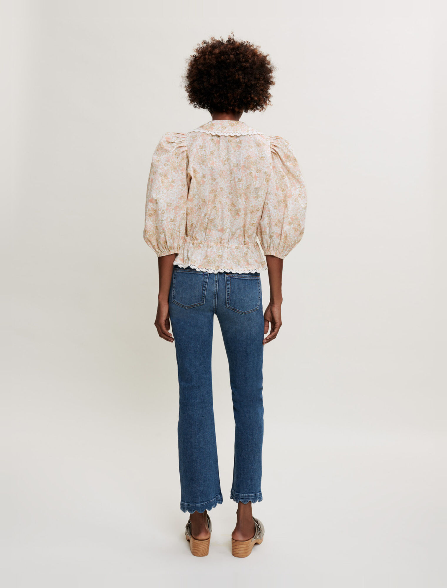 Small flower print cotton shirt