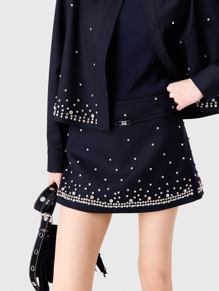 Rhinestone layered skort