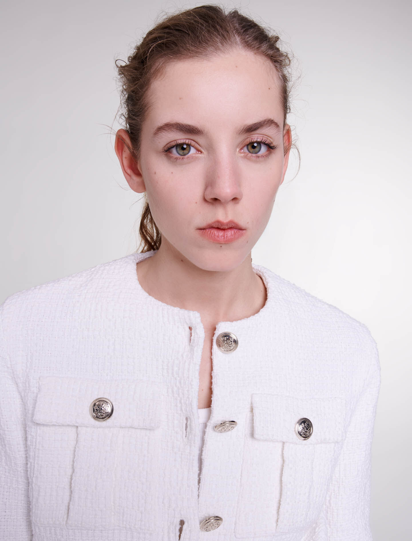 Her lip to Grace Tweed Jacket white Mサイズ Grace Tweed Jacket