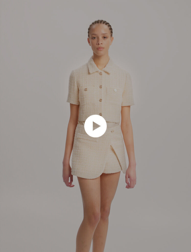 Short tweed jacket Natural For Women | Maje