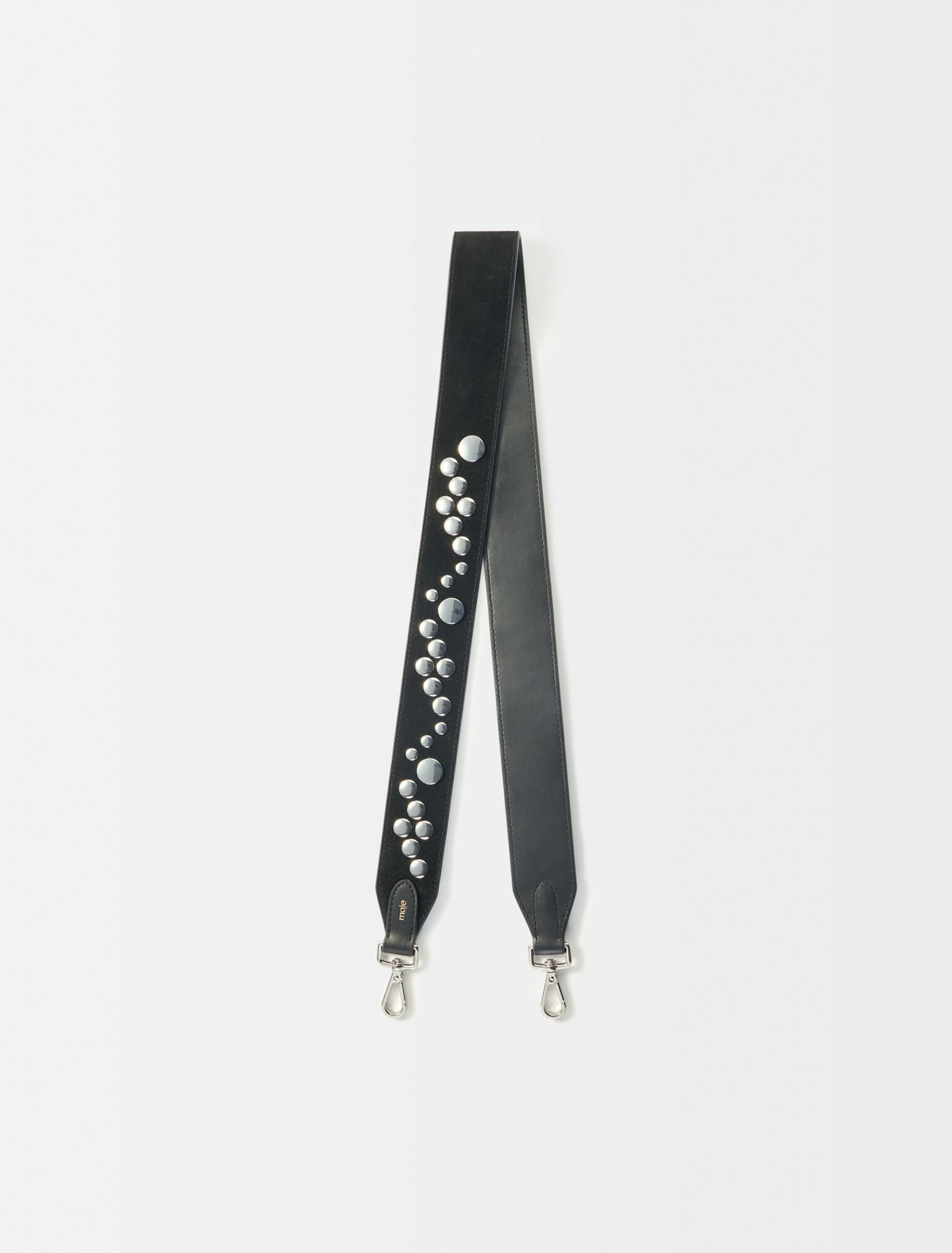Black suede strap with silver-tone studs