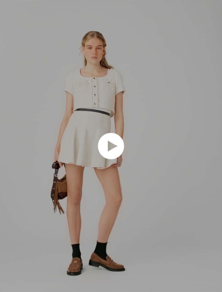 2-in-1 tweed dress White For Women | Maje