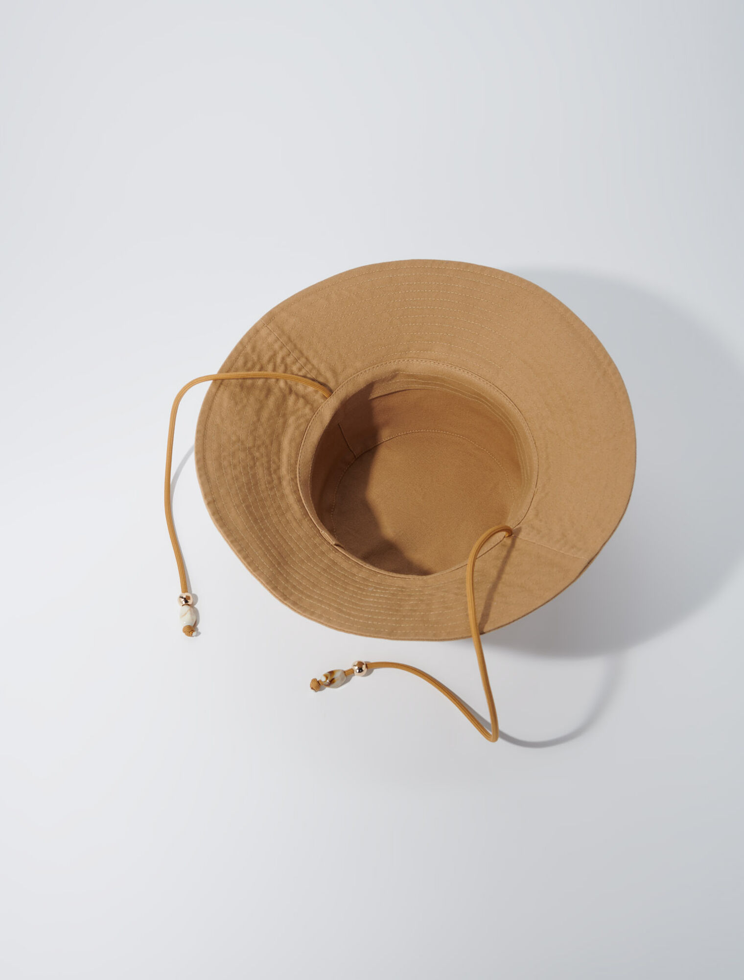 Beaded drawstring bucket hat