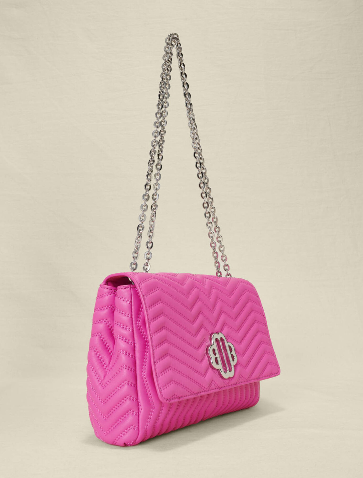 Leather bag with chain strap
