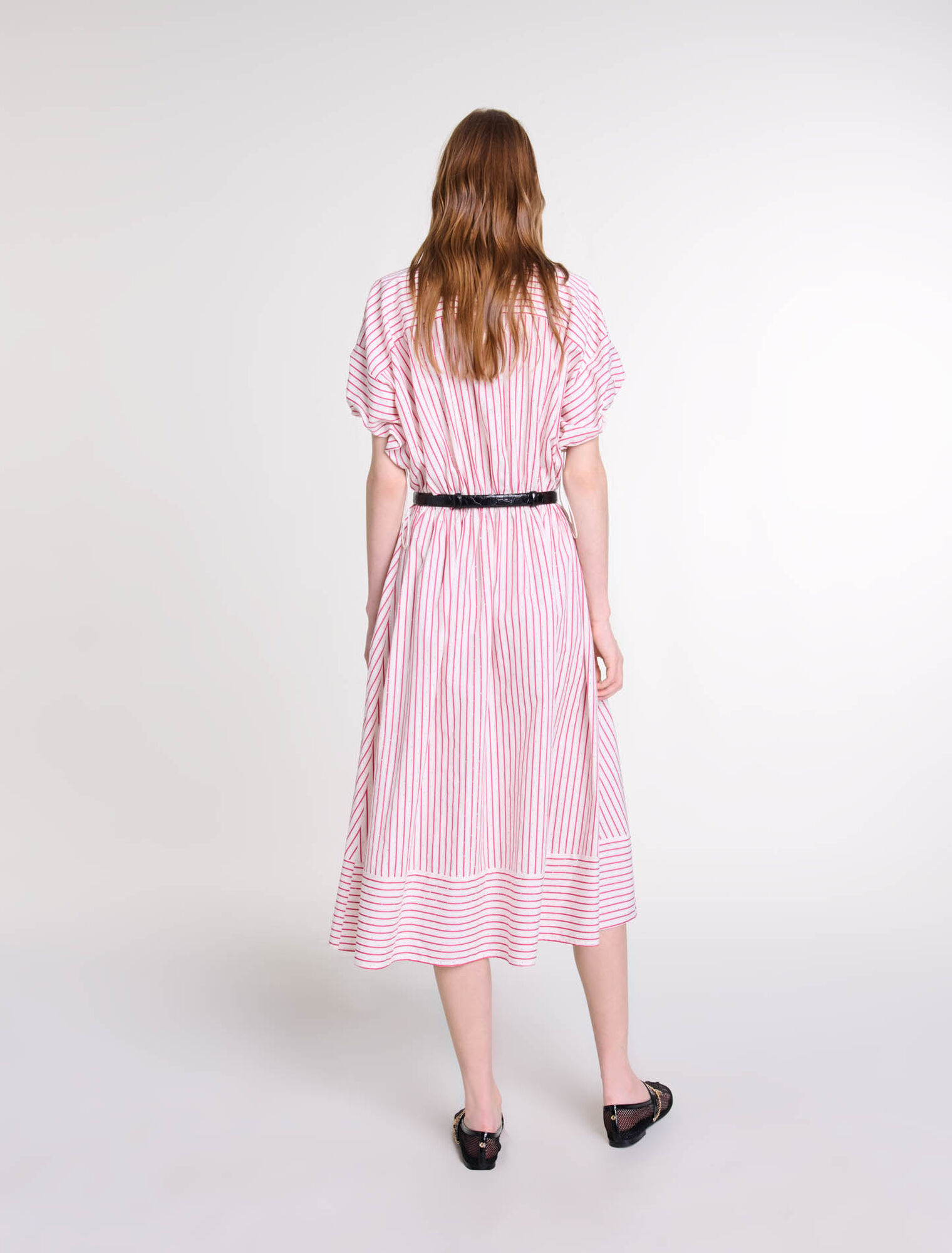 Striped and rhinestone maxi dress