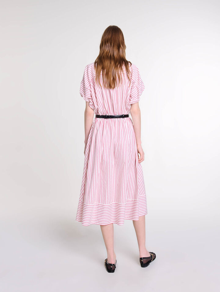 Striped and rhinestone maxi dress
