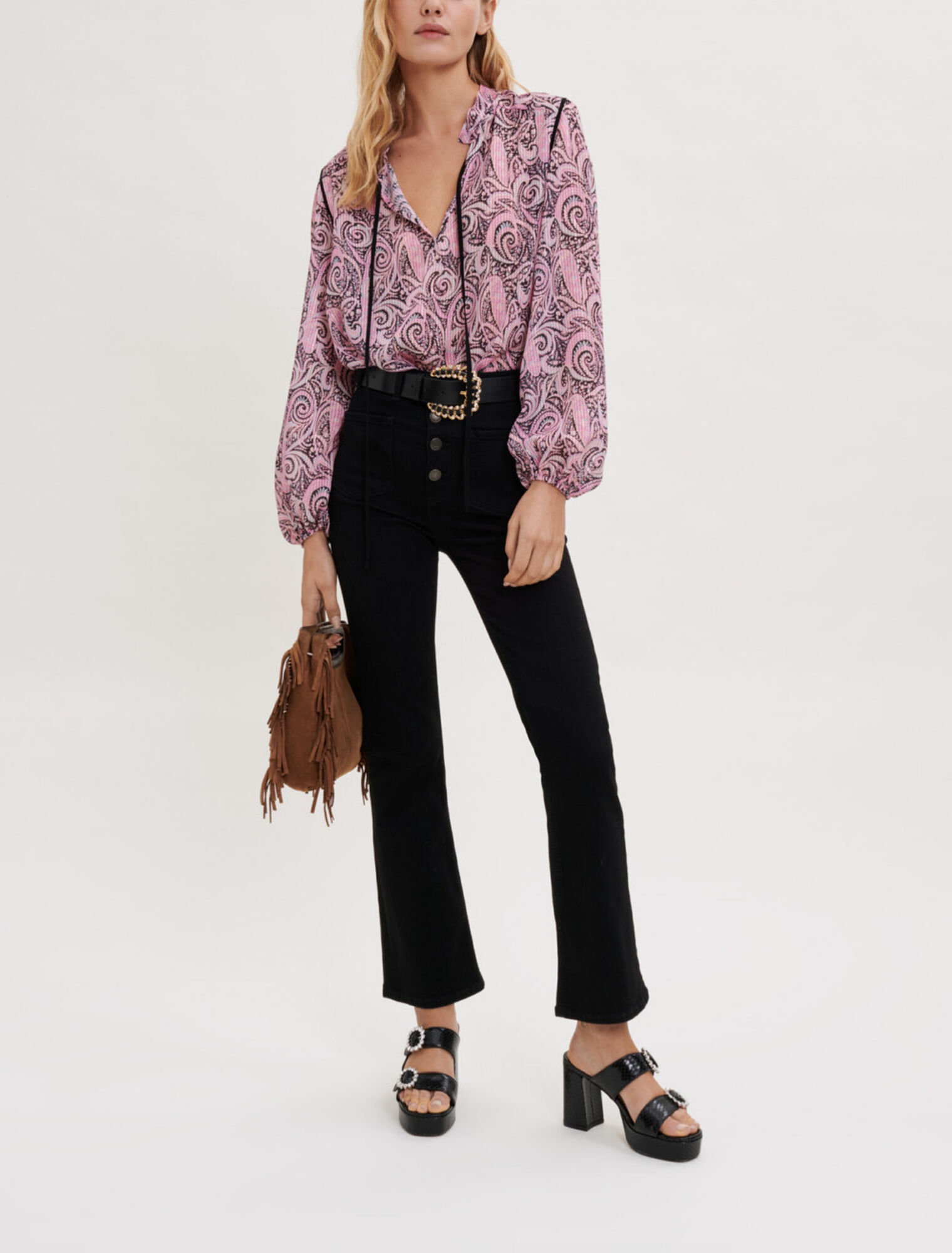 Paisley-print floaty top 