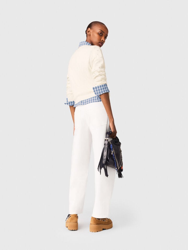 Rhinestone-front cardigan