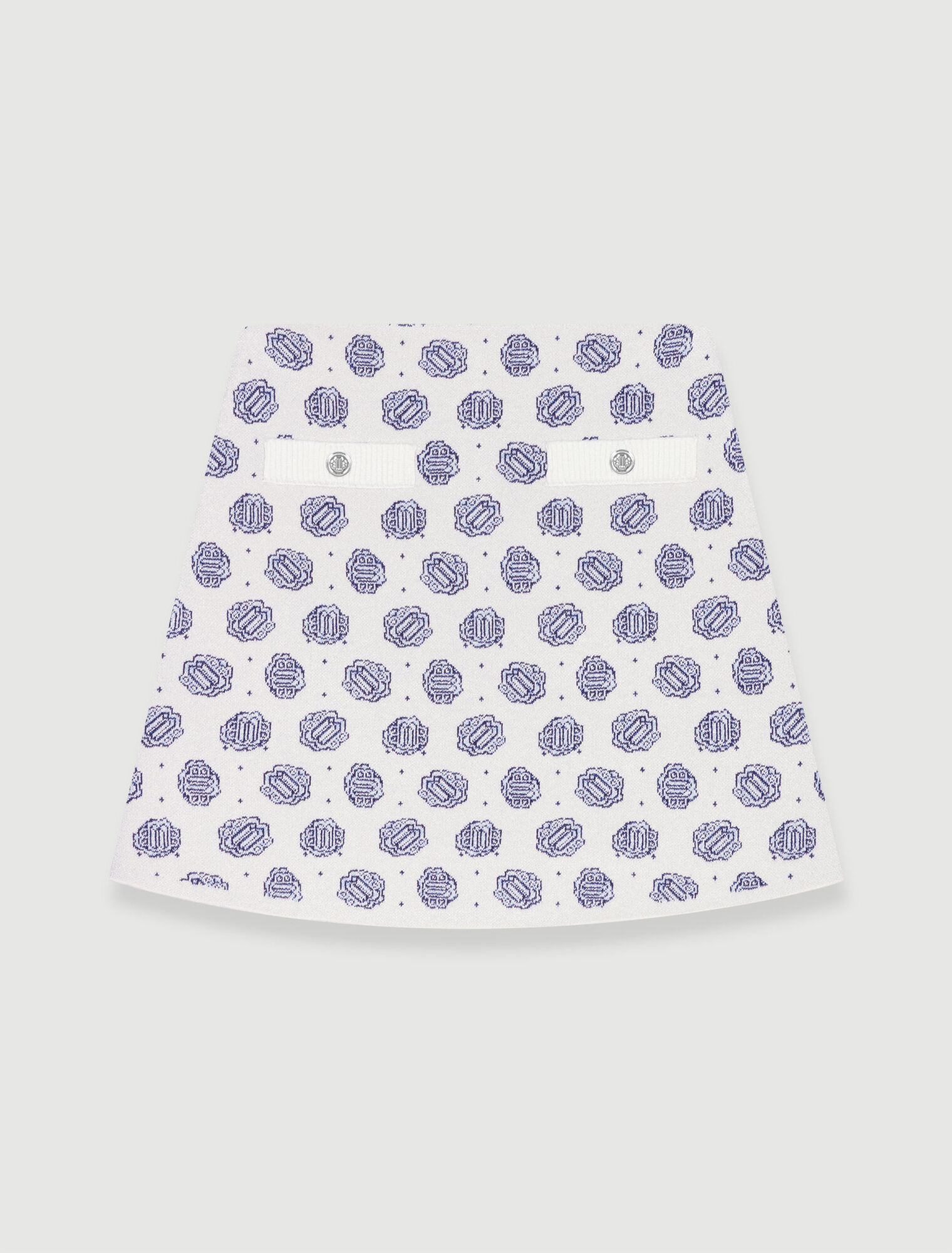 Monogrammed knit skirt