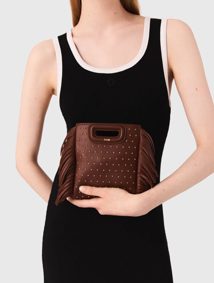 Leather M mini bag with studs