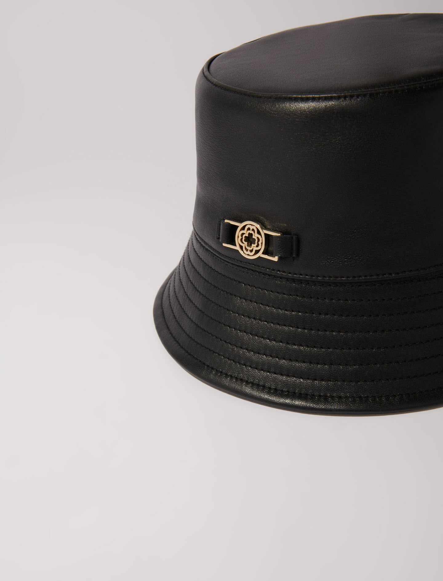 【予約販売品】 Leather bucket hat Black / Gray For Women | Maje 帽子