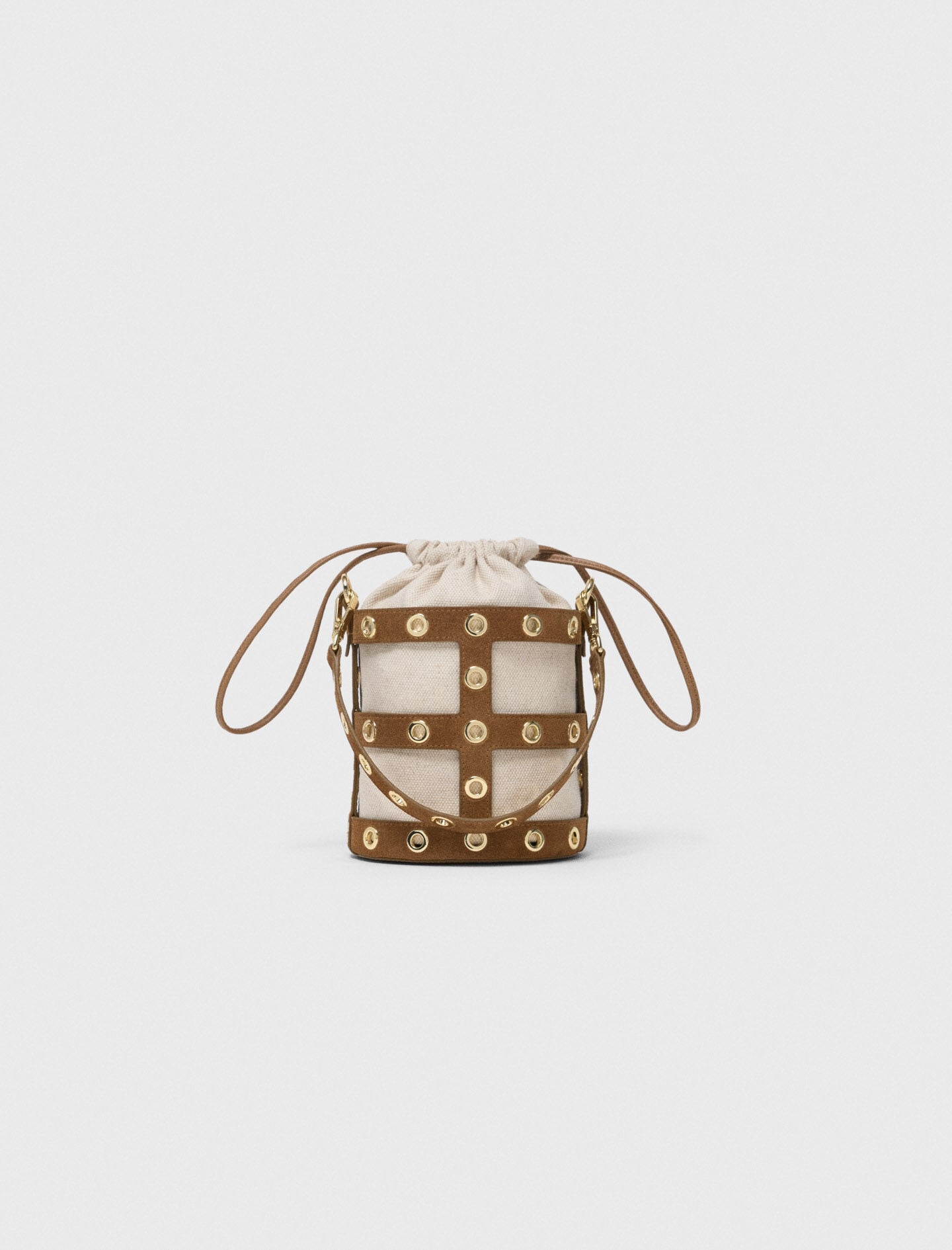 Suede Miss M bucket bag Brown For Women | Maje