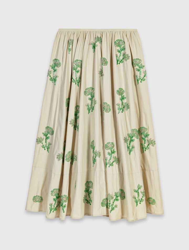 Embroidered technical skirt