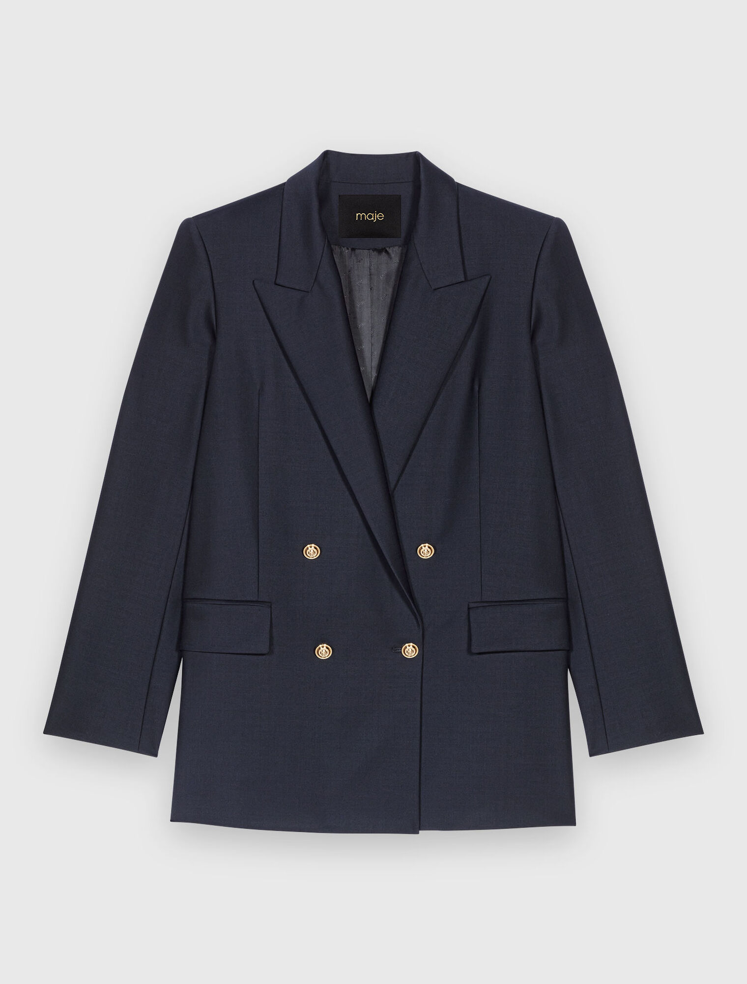 Suit jacket with gold buttons