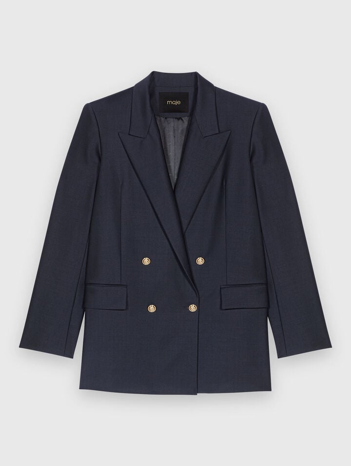 Suit jacket with gold buttons