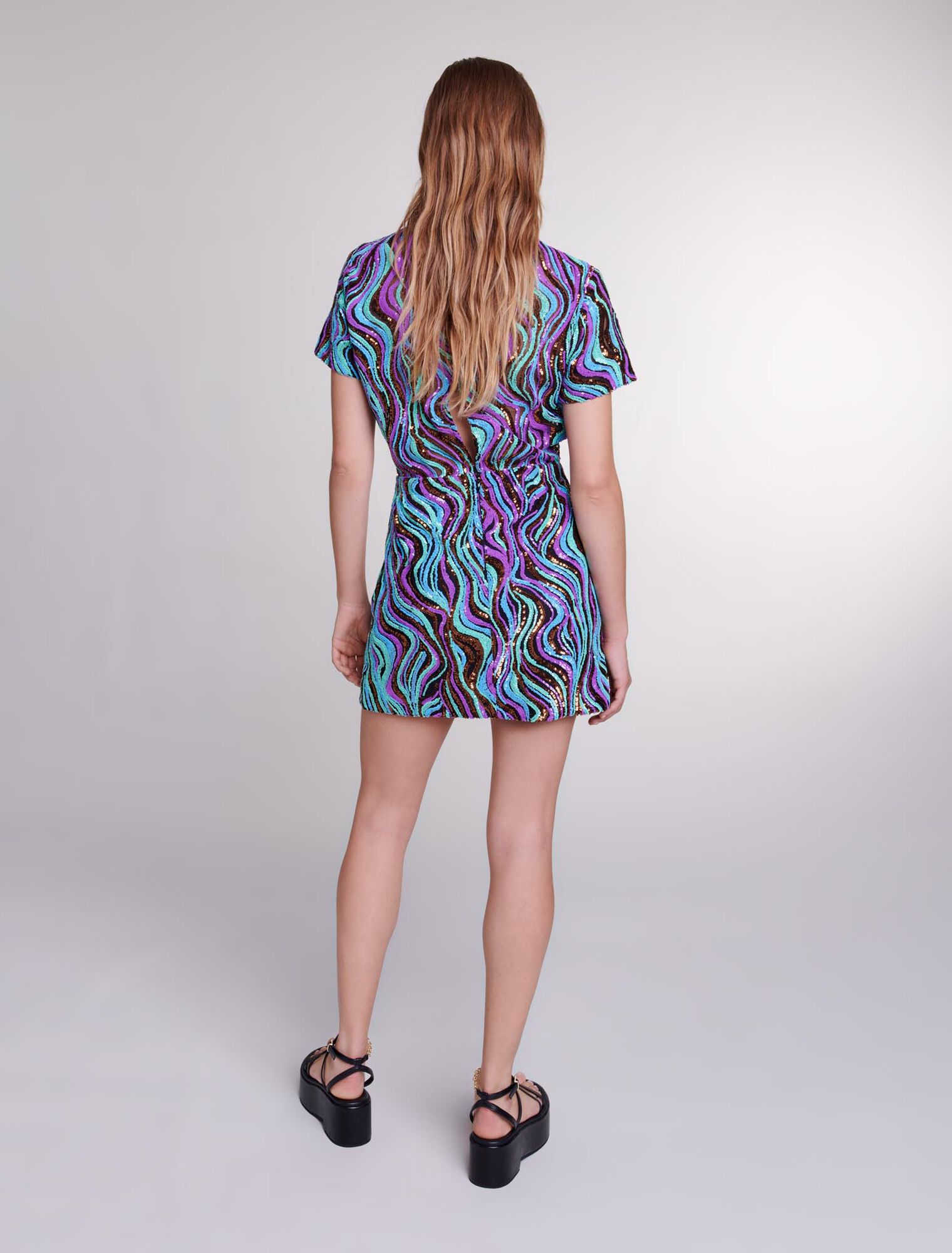 Trompe l'œil sequin mini dress